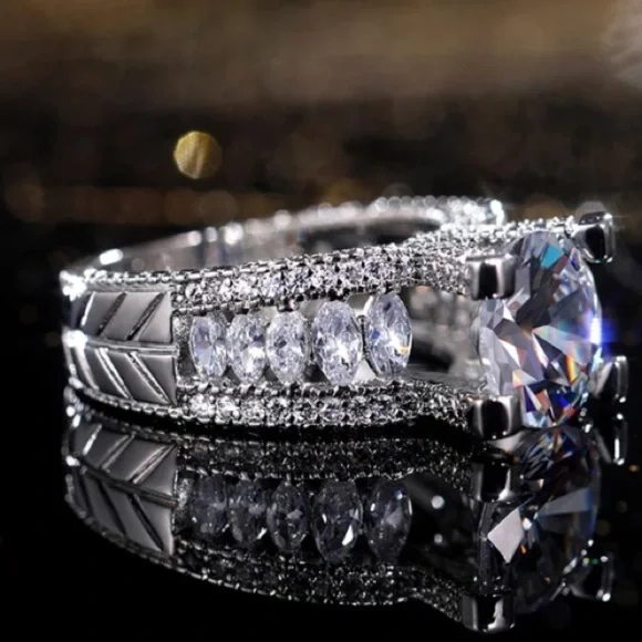 925 Sterling silver diamond ring - Picture 2 of 6